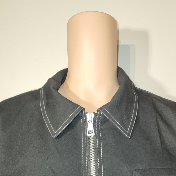 Fashion Nova Black Jacket with White Stitching - Picture 3 of 9